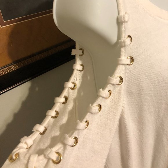 Michael Kors Cold Shoulder Whipstitch  Sweater - Picture 5 of 6